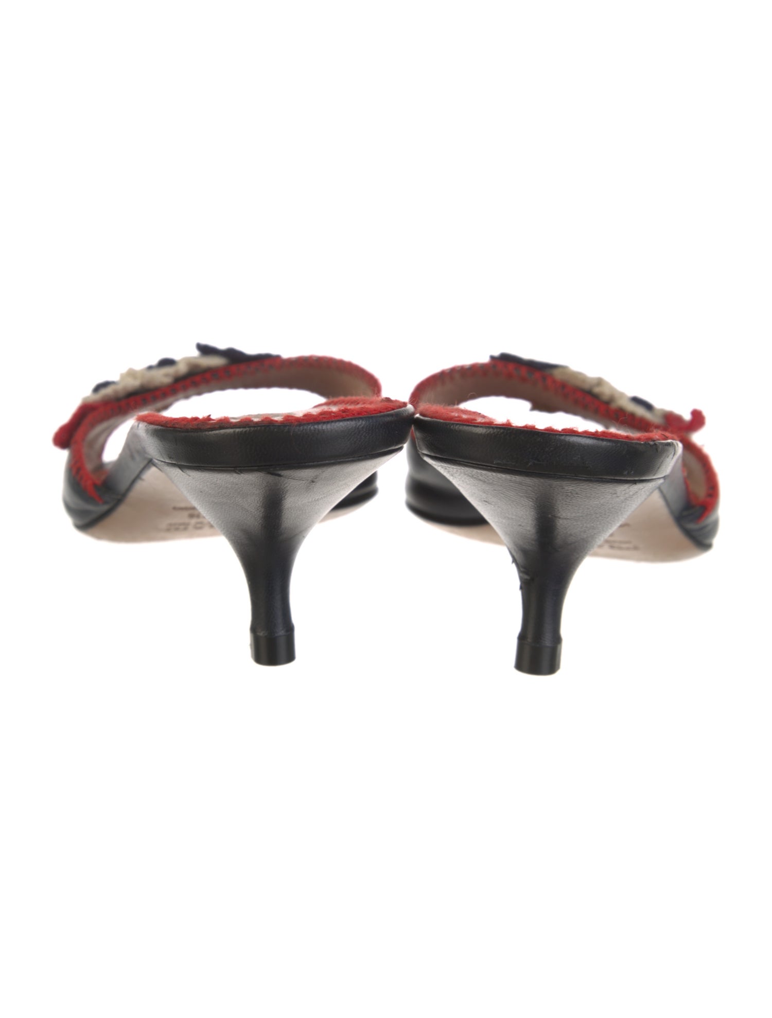 Prada Leather Floral Print Slides